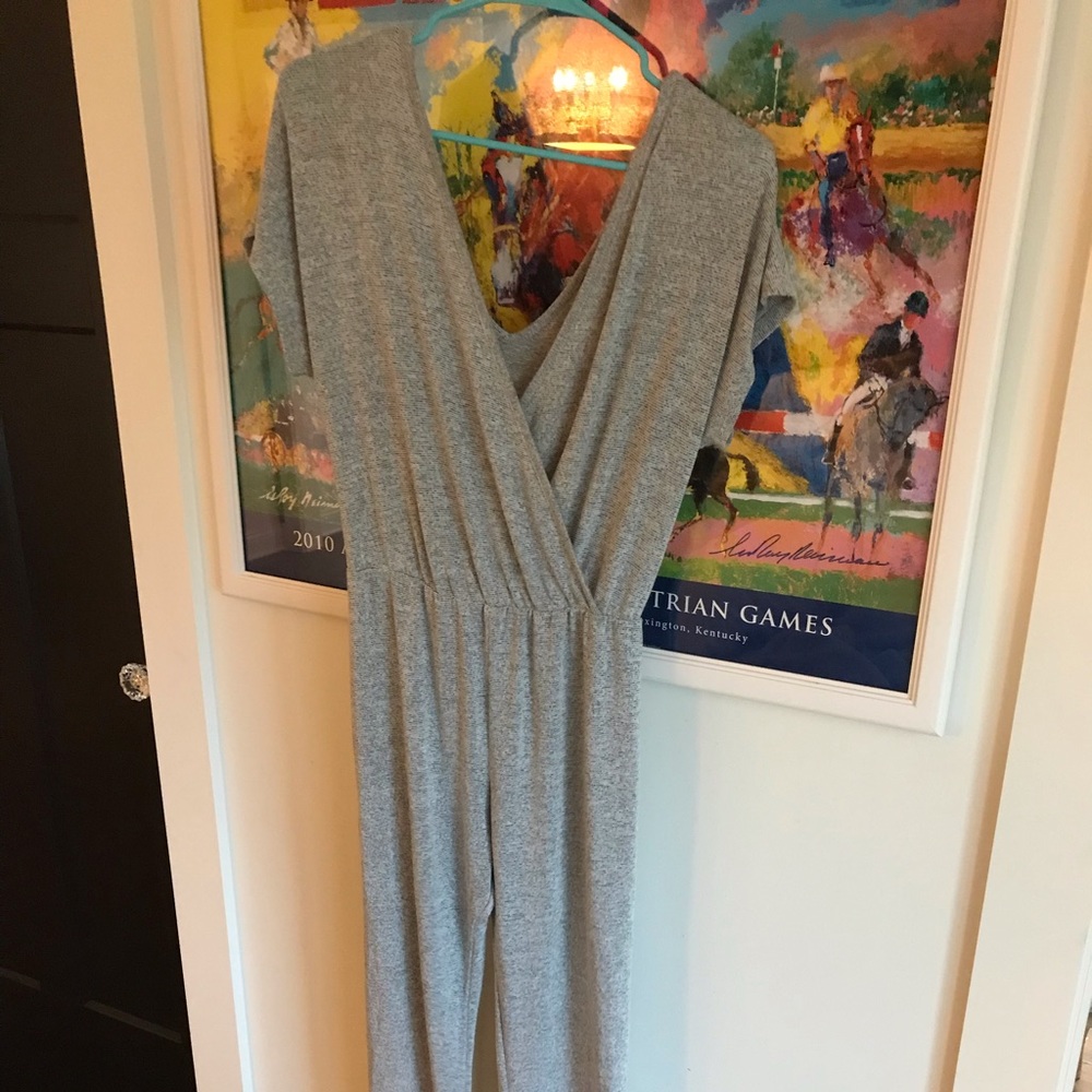 Caution to the Wind grey jumpsuit